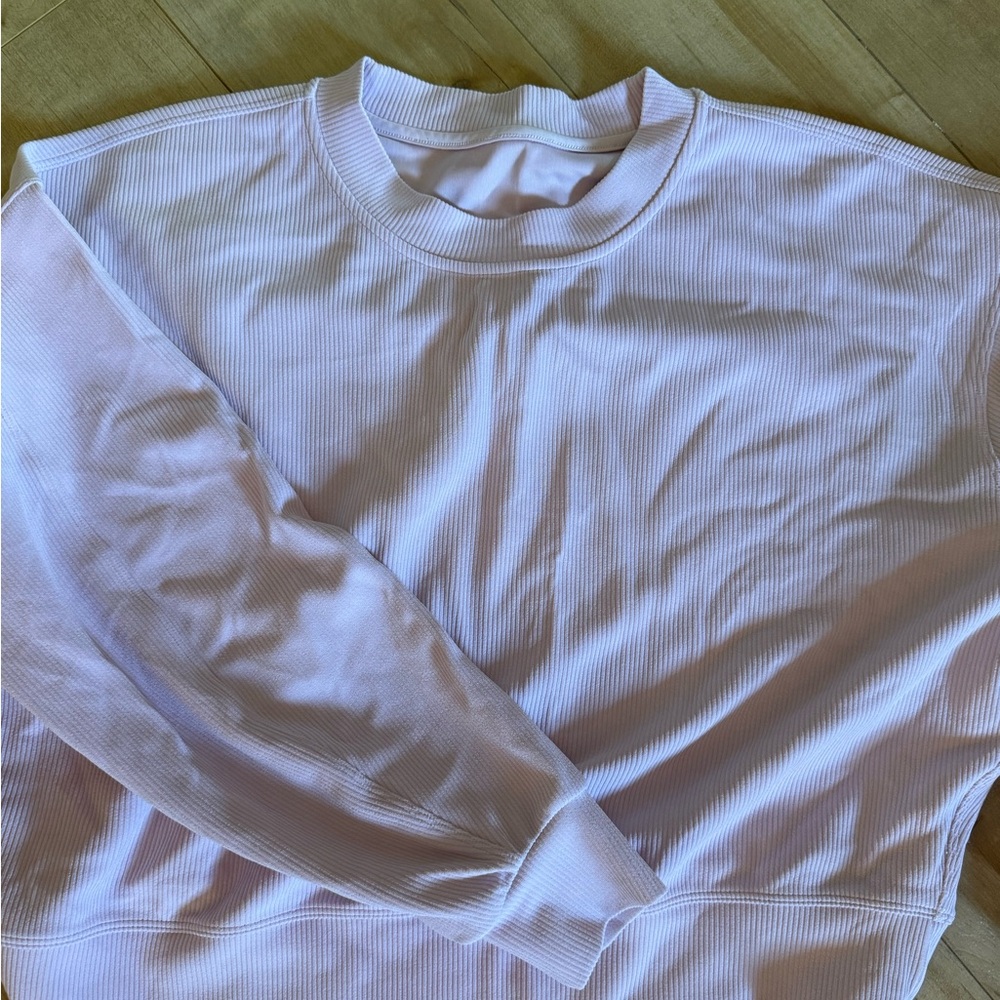 Light Pink Ribbed Sweatshirt